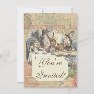 Alice im Wunderland Mad Tea Party Kunst Einladung