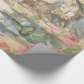 Alice im Wunderland Mad Tea Party Kunst Geschenkpapier (Ecke)