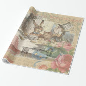 Alice im Wunderland Mad Tea Party Kunst Geschenkpapier (Ungerollt)