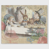 Alice im Wunderland Mad Tea Party Kunst Geschenkpapier (Flach)