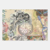 Alice im Wunderland Mad Tea Party Kunst Geschenkpapier Set (Vorderseite 3)