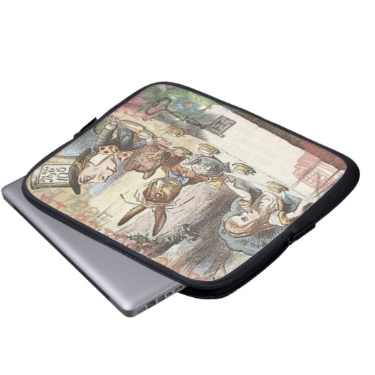 Alice im Wunderland Mad Tea Party Kunst Laptopschutzhülle (Vorne Knopf)