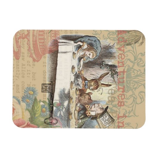 Alice im Wunderland Mad Tea Party Kunst Magnet (Horizontal)
