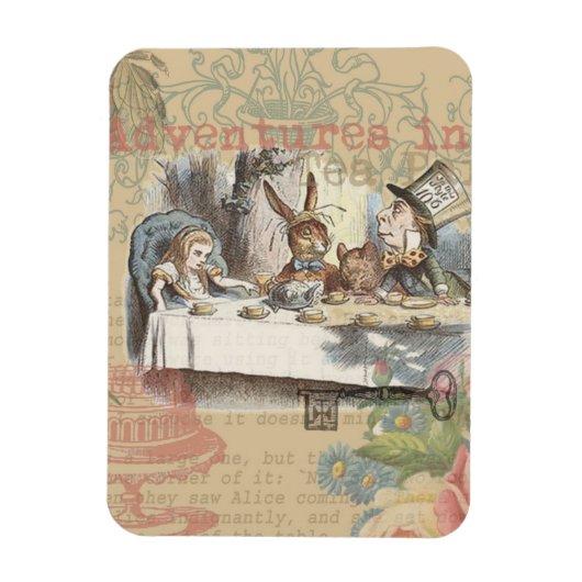 Alice im Wunderland Mad Tea Party Kunst Magnet (Vertikal)