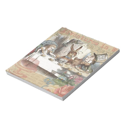 Alice im Wunderland Mad Tea Party Kunst Notizblock (Rotiert)
