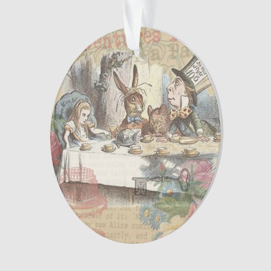 Alice im Wunderland Mad Tea Party Kunst Ornament (Vorderseite)