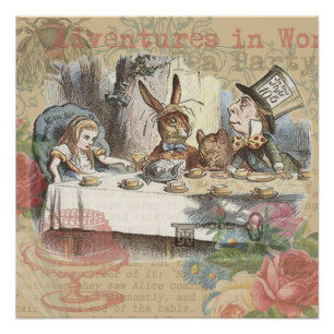 Alice im Wunderland Mad Tea Party Kunst Poster