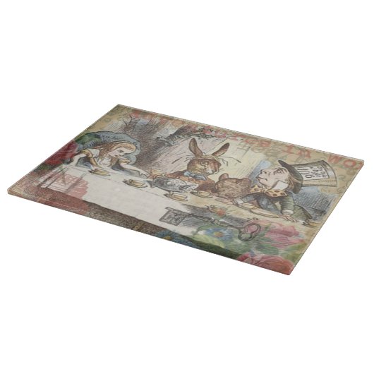 Alice im Wunderland Mad Tea Party Kunst Schneidebrett (Ecke)