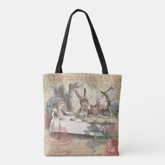 Alice im Wunderland Mad Tea Party Kunst Tasche (Rückseite)