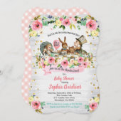 Alice im Wunderland Mädchendusche Einladung (Vorne/Hinten)