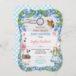 Alice im Wunderland Mädchendusche Einladung