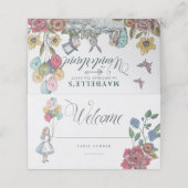 Alice im Wunderland Mairytale Geburtstagsparty Platzkarte (Außenseite Aufgefaltet)