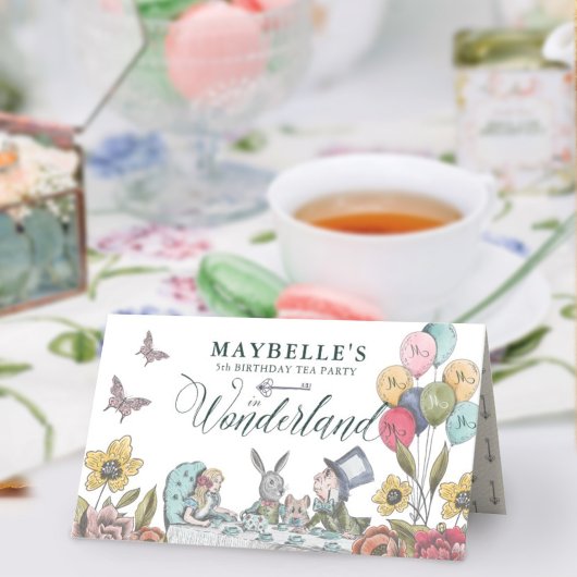 Alice im Wunderland Mairytale Geburtstagsparty Platzkarte