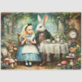 Alice im Wunderland Märchen-Teeparty-Decoupage Seidenpapier (Vorderseite)