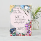 Alice im Wunderland Märchen Thema Einladung (Stehend Vorderseite)