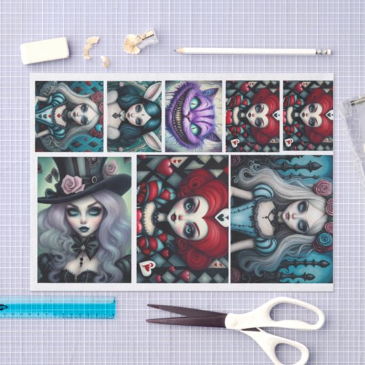 Alice im Wunderland Masterboard | Whimsikum Seidenpapier (Handwerk)