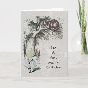 Alice im Wunderland mit Cheshire Cat Feiertagskarte