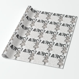Alice im Wunderland mit Drink-Me-Flasche Grunge Geschenkpapier