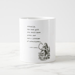 Alice im Wunderland mit Flamingo-Abenteuer-Zitat Jumbo-Tasse