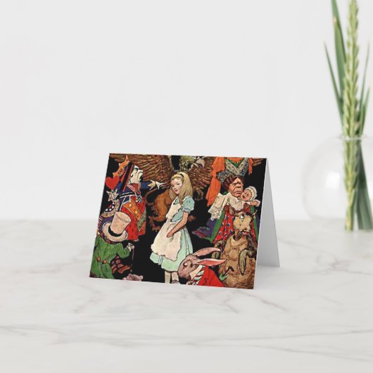 Alice im Wunderland mit Freund-Illustration Karte (Vorderseite)