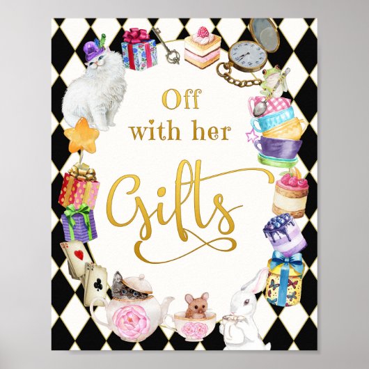 Alice im Wunderland mit ihren Geschenken Poster (Vorne)