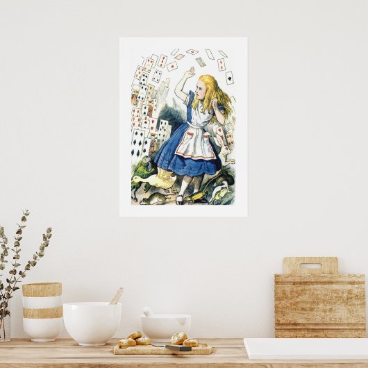 Alice im Wunderland mit Magischen Karten Poster (Küche)