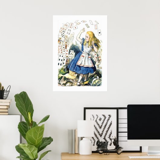 Alice im Wunderland mit Magischen Karten Poster (Heimbüro)