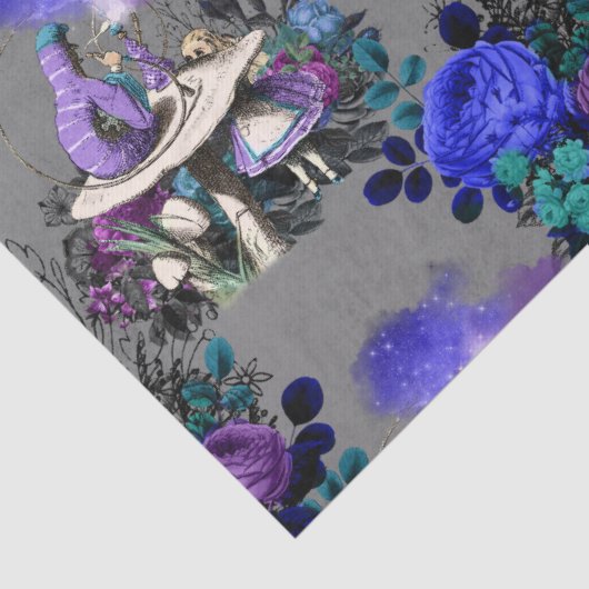 Alice im Wunderland mit Raupe Decoupage Seidenpapier (Detail)