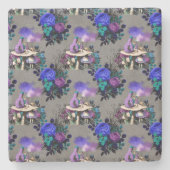 Alice im Wunderland mit Raupe Steinuntersetzer (Vorderseite)