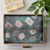 Alice im Wunderland mit Spielkarten und Teekessel Seidenpapier (Geschenk)