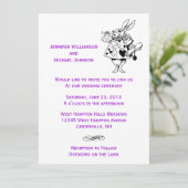 Alice im Wunderland Moderne Hochzeit Einladung (Stehend Vorderseite)