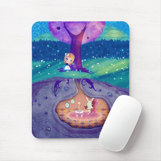 Alice im Wunderland-Mondschein Mousepad (Mit Mouse)