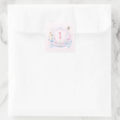 Alice im Wunderland Monogramm Quadratischer Aufkleber (Tasche)