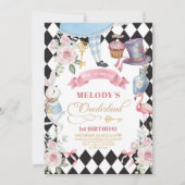 Alice im Wunderland Muster 1. Einladung (Vorderseite)