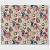 Alice im Wunderland Muster Geschenkpapier (Flach)