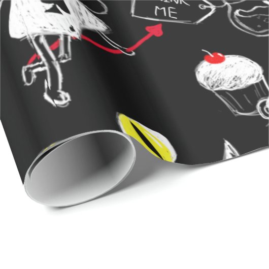 Alice im Wunderland-Muster Geschenkpapier (Rolleneckpunkt)