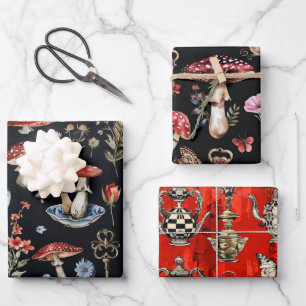 Alice im Wunderland Muster Geschenkpapier Set
