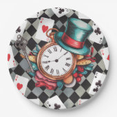 Alice im Wunderland-Muster Pappteller (Vorderseite)
