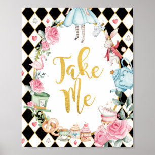 Alice im Wunderland NEHMEN Gastgeschenke Unterschr Poster