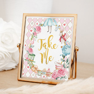 Alice im Wunderland NEHMEN Gastgeschenke Unterschr Poster