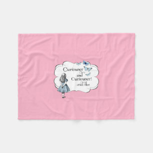 Alice im Wunderland-neugierigere rosa Fleece-Decke Fleecedecke
