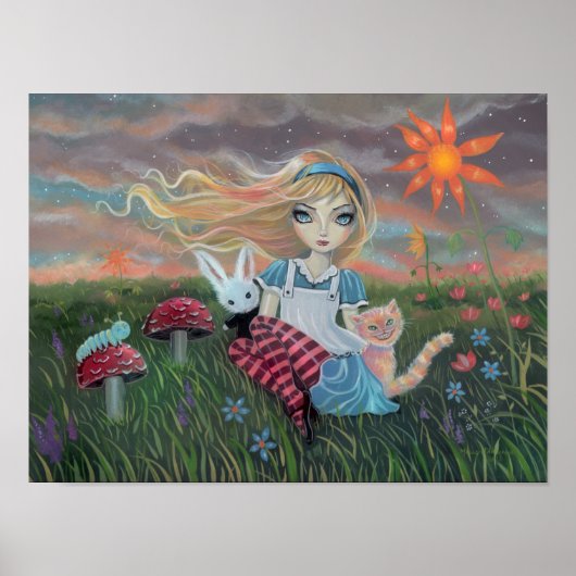 Alice im Wunderland Niedlich Fantasy Art Poster (Vorne)