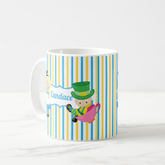 Alice im Wunderland Niedlich Kids Monogram Tee Par Kaffeetasse (Vorderseite Links)