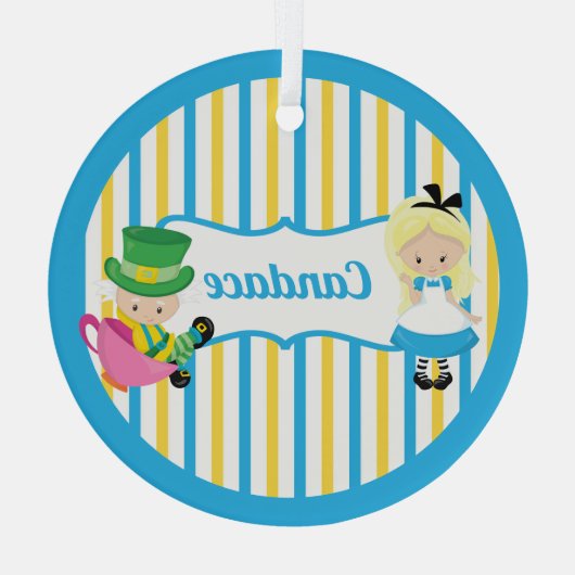 Alice im Wunderland Niedliche Kids Weihnachten Ornament Aus Glas (Rückseite)