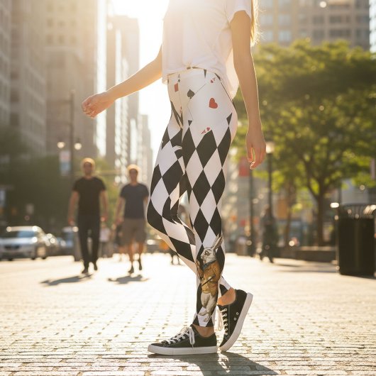 Alice im Wunderland Niedliches Diamantmuster Leggings