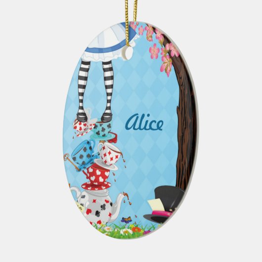 Alice im Wunderland-Oval-Verzierung Keramikornament (Links)