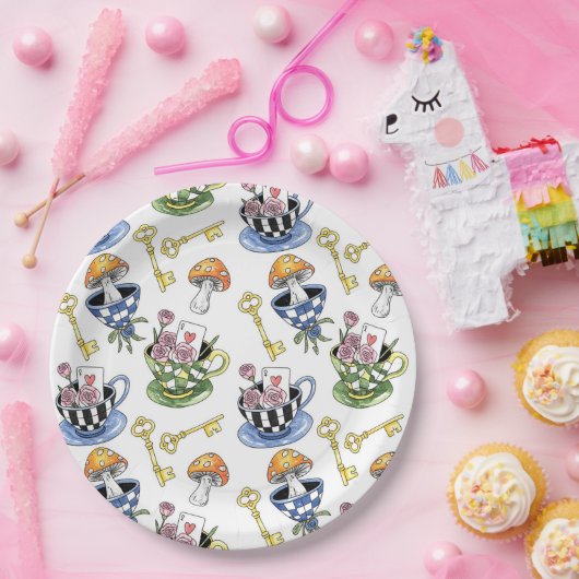 Alice im Wunderland Pappteller (Party)