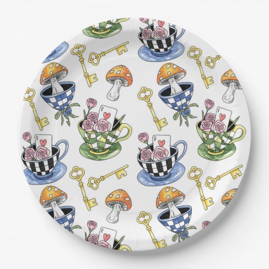 Alice im Wunderland Pappteller (Vorderseite)