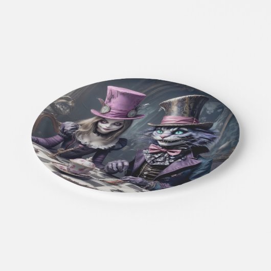 Alice im Wunderland Pappteller (Schrägansicht)