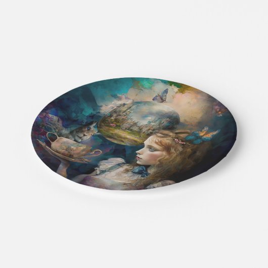 Alice im Wunderland Pappteller (Schrägansicht)